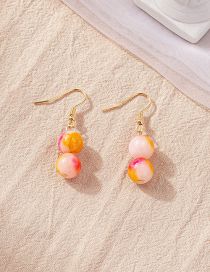 Fashion Peach Blossom Luck Geometric Crystal Beaded Stud Earrings