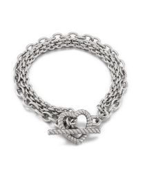 Fashion 4# Titanium Steel Heart T Buckle Bracelet