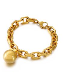 Fashion Gold Titanium Steel Hollow Ball Bracelet