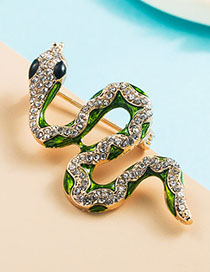 Fashion Snake Alloy Diamond Serpent Brooch