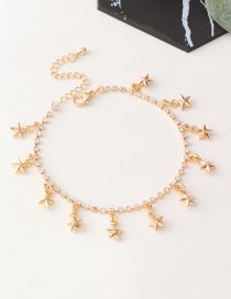Fashion 9# Metal Diamond Claw Chain Star Fringe Anklet
