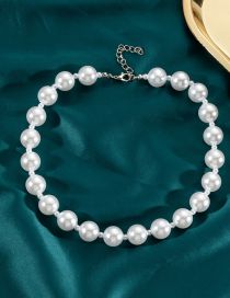 Fashion 3# Geometric Pearl Beaded Necklace