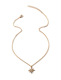 Fashion Gold Alloy Diamond Star Necklace