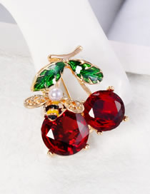 Fashion Color New Personalized Fruit Cherry Brooch