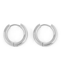 Fashion 18mm Steel Color Stainless Steel Hoop Earrings