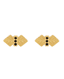 Fashion Gold Copper Set Zircon Geometric Stud Earrings