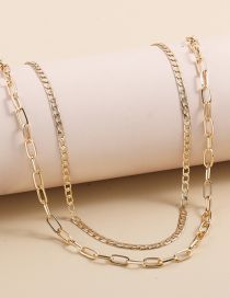 Fashion Gold Alloy Geometric Chain Double Necklace