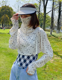 Fashion 1 Mask Long Sleeve Mc Long-sleeve Cropped Coat With Geometric Print Mask