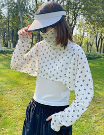 Fashion 8 Mask Long Sleeve Cross Dart Long-sleeve Cropped Coat With Geometric Print Mask