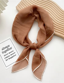 Fashion 4 Days Silk Caramel Geometric Tencel Knotted Silk Scarf