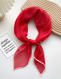 Fashion 9 Tencel Red Geometric Tencel Knotted Silk Scarf