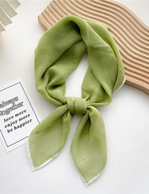 Fashion 10 Days Silk Light Green Geometric Tencel Knotted Silk Scarf