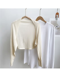 Fashion 8 Long Sleeve Beige Solid Color Knitted Long-sleeved Sun Protection Clothing