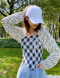 Fashion 7alxenaedrawng Geometric Print Lace-up Long-sleeve Sun Protection Jacket
