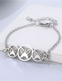 Fashion Silver Stainless Steel Cutout Butterfly Bracelet