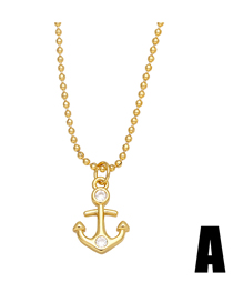 Fashion A Bronze Anchor Necklace With Diamonds