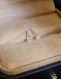 Fashion Silver Geometric Zirconium Stud Earrings
