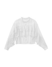 Fashion White Ruffled Layered Shirt