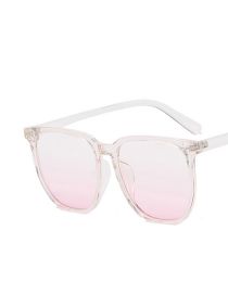 Fashion Transparent White Blush Rice Nail Square Blush Flat Glasses Frame