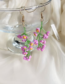 Fashion Purple Wisteria Flower Earrings