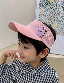 Fashion Pink Thread Knitted Cartoon Little Dinosaur Empty Top Hat