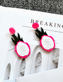 Fashion Pitaya Acrylic Donut Flower Dragon Fruit Earrings