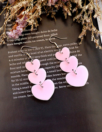 Fashion Three Consecutive Love Pink Acrylic Love Earrings