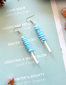 Fashion Twist Lollipop Blue Soft Ceramic Twist Lollipop Earrings