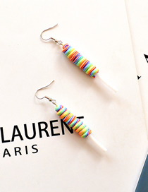 Fashion Twist Lollipop Rainbow Colors Soft Ceramic Twist Lollipop Earrings