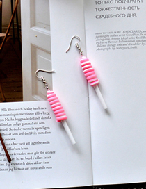 Fashion Twist Lollipop Pink Soft Ceramic Twist Lollipop Earrings