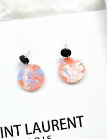 Fashion Red Mix Acrylic Contrast Round Earrings