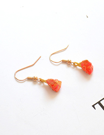 Fashion Zongzi Orange Alloy Three-dimensional Dumpling Earrings
