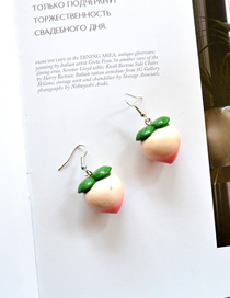 Fashion Peach Resin Three-dimensional Fruit Earrings