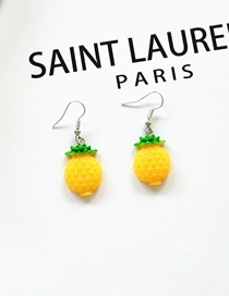 Fashion Pineapple Resin Three-dimensional Fruit Earrings
