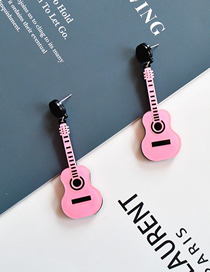 Fashion Guitar Pink Acrylic Guitar Earrings