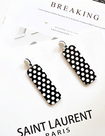 Fashion Black Rounded Square Acrylic Geometric Polka Dot Earrings