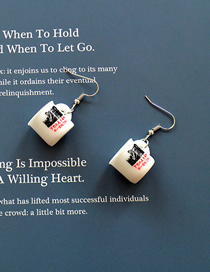 Fashion There Is Still A Dream Resin Text Water Cup Earrings