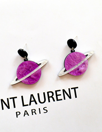 Fashion Purple Planet Acrylic Cosmic Planet Earrings