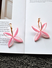Fashion Pink Pinwheel Acrylic Cutout Pinwheel Earrings