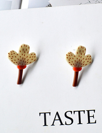Fashion Clover Acrylic Contrast Panel Floral Stud Earrings