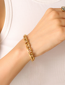 Fashion Gold Champagne Zircon Bracelet-16+5cm Titanium Diamond Chain Bracelet
