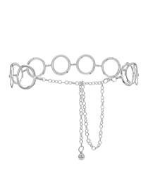 Fashion Z266 Silver Alloy Geometric Chain Fringe Ring Belt
