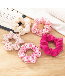 Fashion Suit Fabric Floral Check Pearl Hair Tie Set