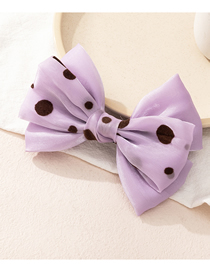 Fashion Purple Polka Dot Bow Hair Clip