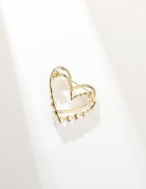 Fashion Gold Pure Copper Geometric Heart Brooch