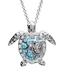 Fashion Silver Turtle Alloy Diamond Turtle Necklace