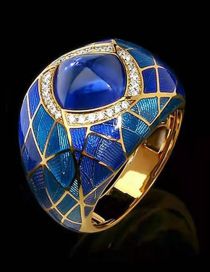 Fashion Sapphire Ring Alloy Diamond Broadband Ring