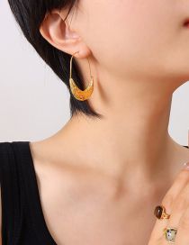 Fashion Gold Titanium Gold Plated Boat Earrings