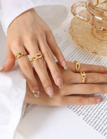 Fashion Gold Titanium Gold Plated Open Kink Ring