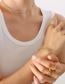 Fashion Gold Necklace Titanium Diamond Geometric Bracelet